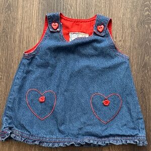 Vintage Little Lindsey Denim Dress with Heart Details